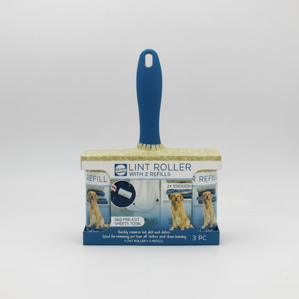 Sticky Lint Roller Set For Pets & Clothing, & Home - 1pc + 2refill