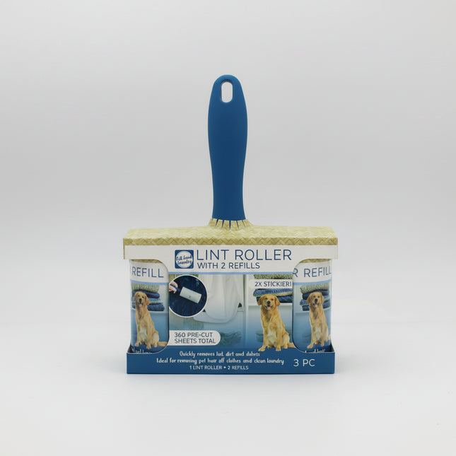 Sticky Lint Roller Set For Pets & Clothing, & Home - 1pc + 2refill