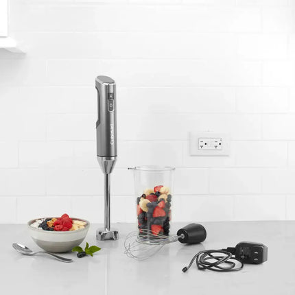 Cuisinart RHB-100 Cordless Rechargeable Electric Hand Blender and Mixer, Dark Gray - New