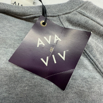 Ava & Viv Women’s Gray Long Sleeve Top, New, Size 1X