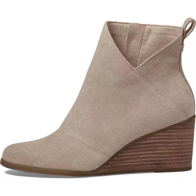 TOMS Beige Suede Wedge Booties – New Without Box Size 9