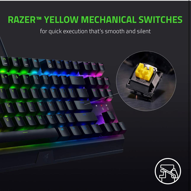 Razer BlackWidow V3 TKL Mechanical Gaming Keyboard - Yellow Switches, RGB, New