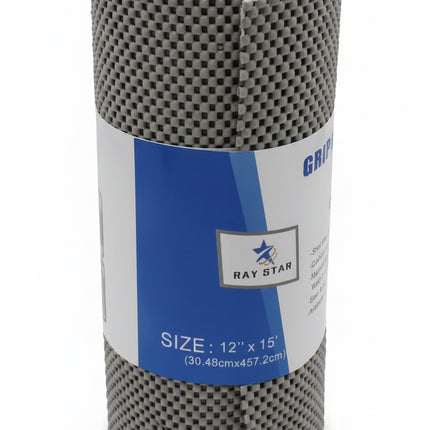 Rey Star Grey Shelf & Drawer Liner For Kitchen & Home, Durable Gripping - 12" x 180'