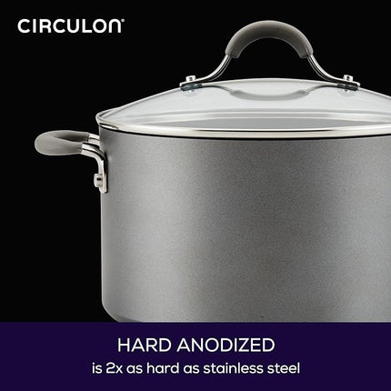 Circulon Elementum Hard Anodized 10-Piece Nonstick Cookware Set - Gray - Open Box