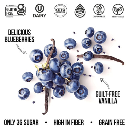 TGB Blueberry Granola Cereal - Keto Friendly, No Added Sugar, Gluten Free, High Fiber, 8oz Bag (Pack of 3) New Exp 5/15/2025