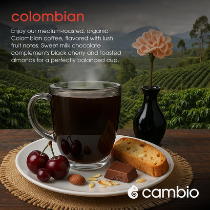 Cambio Roasters Organic Coffee Pods - Colombian Medium Roast, 10 Count - Exp. 11/2027