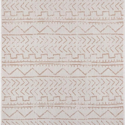 Beverly Rug Waikiki Indoor Outdoor Washable Rug 6x9 - Beige/White (Open Box)