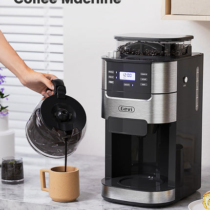 Gevi 10-Cup Programmable Grind & Brew Coffee Maker with Built-in Burr Grinder – New