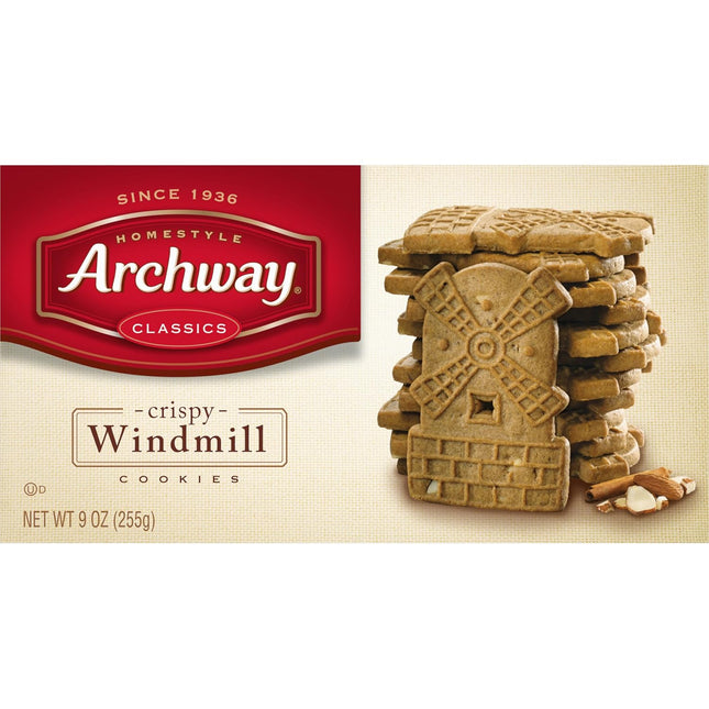 Archway Cookies, Crispy Windmill Cookies, 9 Oz Box
