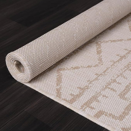 Beverly Rug Waikiki Indoor Outdoor Washable Rug 6x9 - Beige/White (Open Box)