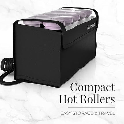 Remington Compact Ceramic Dual Voltage Hot Rollers - New, Purple/Black, 10-Piece Set