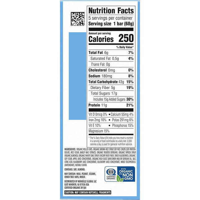 5CT Clif Bar Blueberry Almond Crisp Energy Bars (Feb 22, 2027)