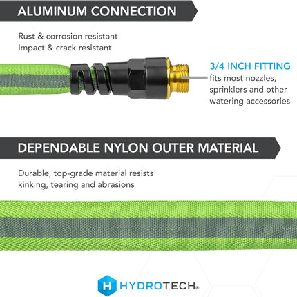 HydroTech FlatJacket 5/8" 50 ft Garden Hose with Patented Force Control Technology | Open Box