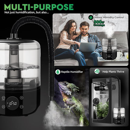 Reptile Fogger Humidifier - New, 4L Tank with Timer & Remote Control