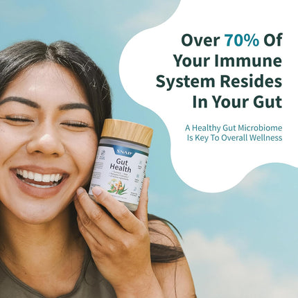 Snap Supplements Gut Health Lipase Supplement with Probiotics for Women & Men, Digestive Enzymes & Prebiotics - Turmeric,