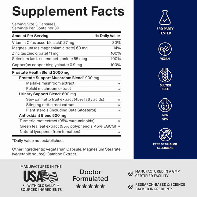 Snap Supplements Prostate Health Supplements for Men, Supports Urinary Tone and Healthy DHT Balance