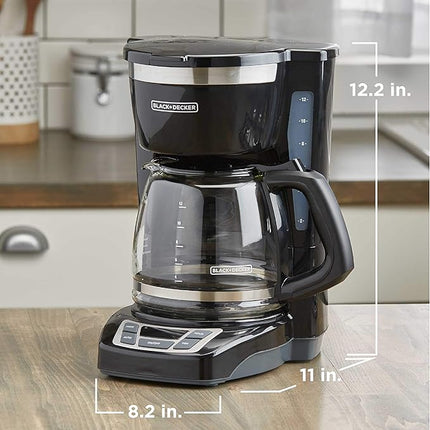 BLACK+DECKER 12-Cup Programmable Digital Coffee Maker - Black (open box, Without Carafe)