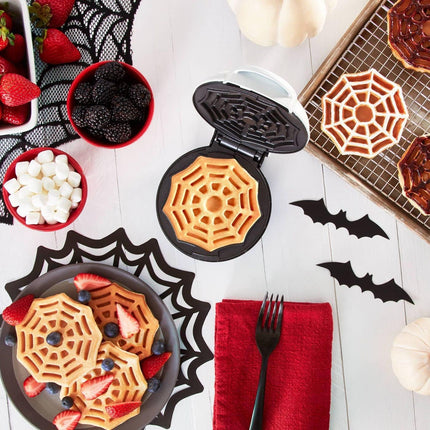 Spiderweb Mini Waffle Maker - White - New