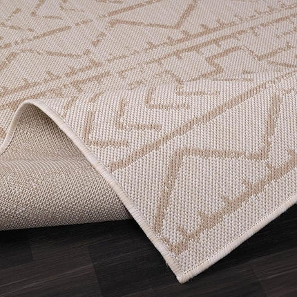 Beverly Rug Waikiki Indoor Outdoor Washable Rug 6x9 - Beige/White (Open Box)