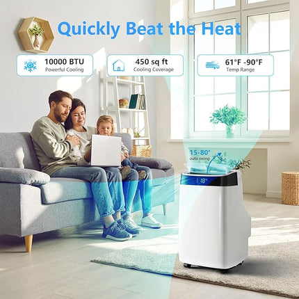 Portable Air Conditioner with Remote Control - Open Box, 10,000 BTU, 3-in-1 AC Unit