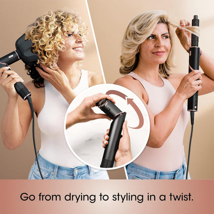 Shark FlexStyle Hair Dryer & Styling System Black HD440BK with 6 Attachments – New