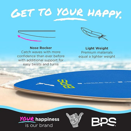 BPS New Zealand ‘Shaka’ Skimboard with EVA Grip Pad - Multiple Sizes (Open Box)