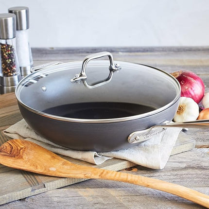 All-Clad B1 Hard Anodized Nonstick 12-Inch Fry Pan with Helper Handle and Lid – Open Box