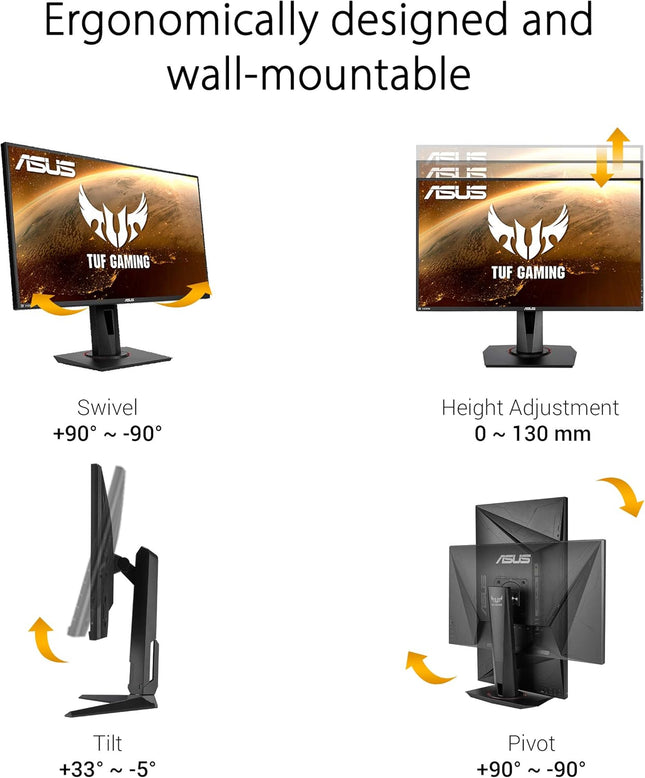 ASUS TUF Gaming VG259QR 24.5” 1080p 165Hz Monitor G-SYNC DisplayPort – New
