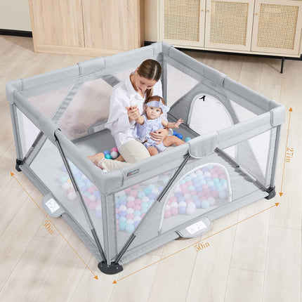 ANGELBLISS Baby Playpen, Foldable Playpen for Babies and Toddlers, 50"×50", New