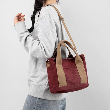 Small Tote Bag with Zipper Tote Bag for Women Crossbody Bag Shoulder Bag, Messenger Bag