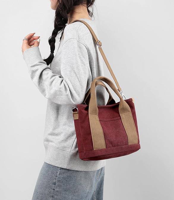 Small Tote Bag with Zipper Tote Bag for Women Crossbody Bag Shoulder Bag, Messenger Bag
