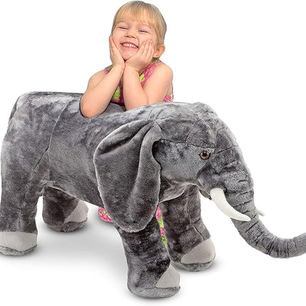 Melissa & Doug Giant Elephant - Open Box, Lifelike Stuffed Animal (over 3 feet long)
