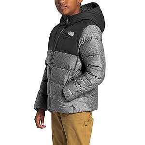 The North Face Moondoggy Hoodie Grey Boys Size S (7/8) New
