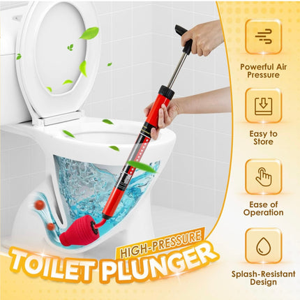 Toilet Plunger with High-Pressure Air Drain Blaster, Kismiger - New Open Box