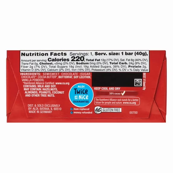 Choceur Dark Mini Chocolate Bars - 5 pack, 1.4 oz EXP. 10/31/2026