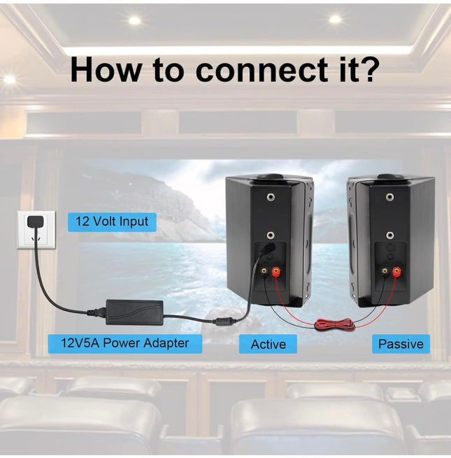 STUDIOFINIX HOS-601 Bluetooth Outdoor Speakers - Waterproof, 200W, Wall Mount, Black, Open Box