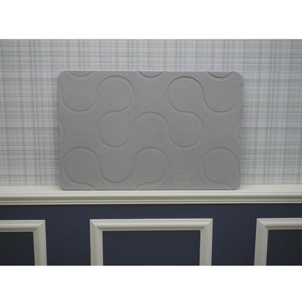 Stone Bath Mat, Non-Slip Diatomaceous Earth Shower Mat, Fast Drying, Ripple Light Grey - Open Box New