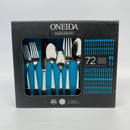 Oneida River Mirror 72-Piece Flatware Set - New