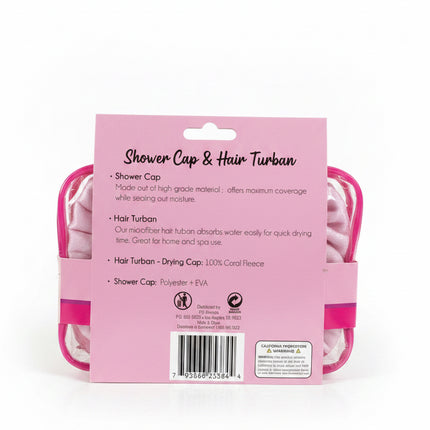 Spa Time Shower Cap & Hair Turban Set