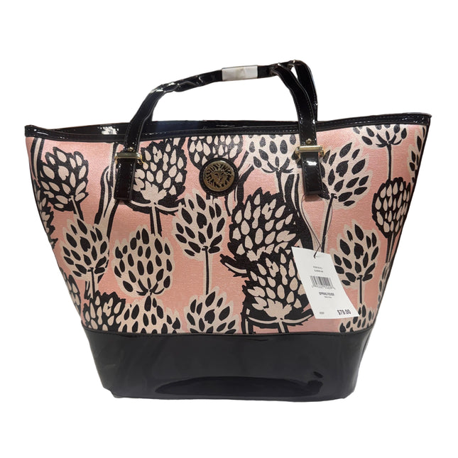 Anne Klein Patent Leather Floral Tote Bag