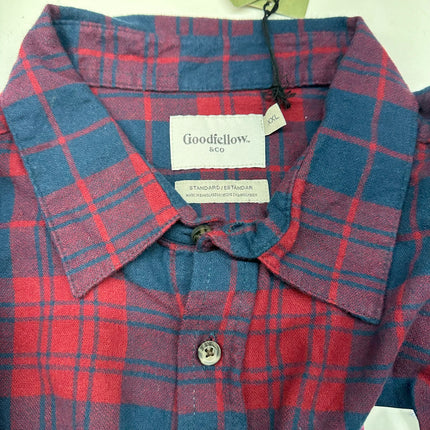 Goodfellow & Co Men’s Plaid Flannel Shirt in Red and Blue Plaid, Size XXL, New