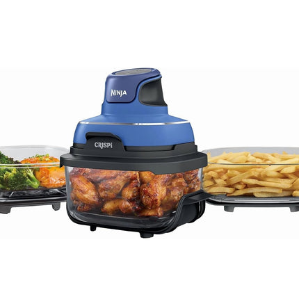 Ninja CRISPi Portable Air Fryer System, Blue, TempWare Glass Containers, 1500W, All-in-One Cooking