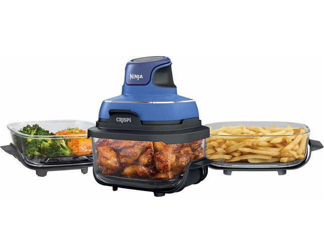 Ninja CRISPi Portable Air Fryer System, Blue, TempWare Glass Containers, 1500W, All-in-One Cooking