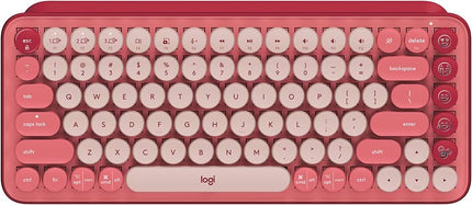 Logitech POP Keys Mechanical Wireless Keyboard with Customizable Emoji Keys, Durable Compact Design, Bluetooth - Heartbreak Rose