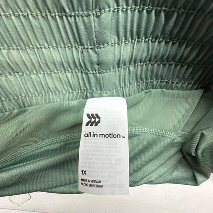 All In Motion 1X Green Zebra Pattern Active Shorts - New, Size 1X