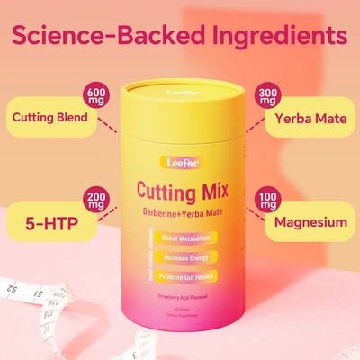 Leefar Cutting Drink Mix Berberine Chromium 5-HTP Yerba Mate Magnesium Exp 01/28