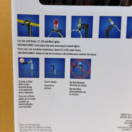 Home Accents Holiday 80282 Outdoor Light Installation Stakes 12 in. 25 Pack