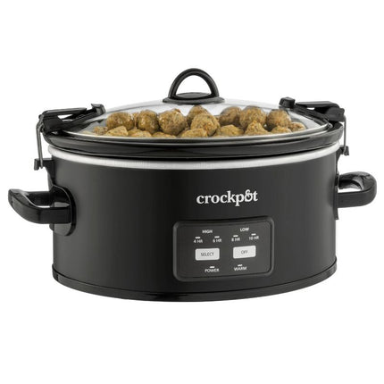 Crock-Pot 6qt Cook & Carry One Touch Programmable Slow Cooker - Matte Black, Open Box