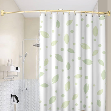 Adjustable Gold Shower Curtain Rod, designed to fit spaces from 48 to 72 inches, Open Box