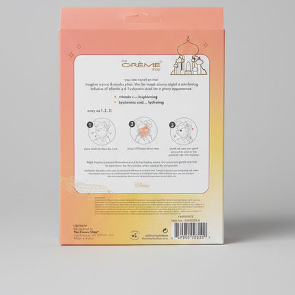 The Crème Shop Printed Essence Sheet Mask, Purest Wish, Jasmine, Disney Princess - 3 Pack